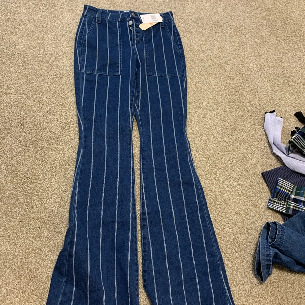 Gianni Bini Pinstripe Flare Jean